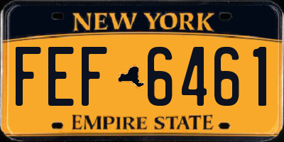 NY license plate FEF6461