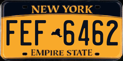 NY license plate FEF6462