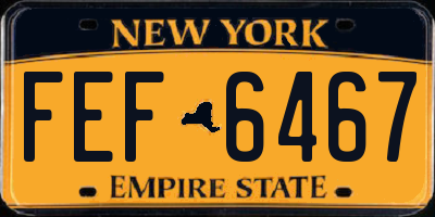 NY license plate FEF6467