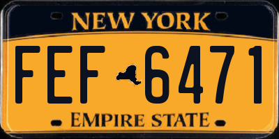 NY license plate FEF6471