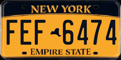 NY license plate FEF6474