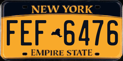 NY license plate FEF6476