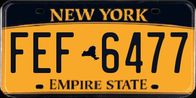 NY license plate FEF6477