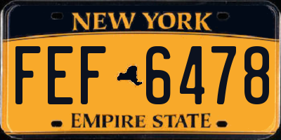 NY license plate FEF6478