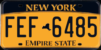 NY license plate FEF6485