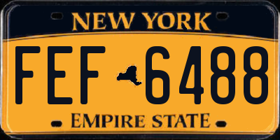 NY license plate FEF6488