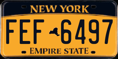 NY license plate FEF6497
