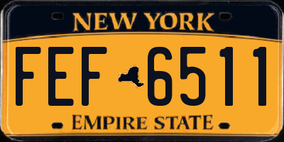 NY license plate FEF6511