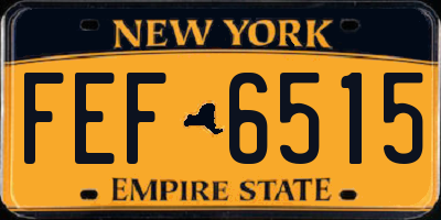 NY license plate FEF6515