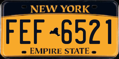 NY license plate FEF6521