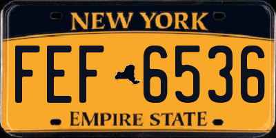 NY license plate FEF6536
