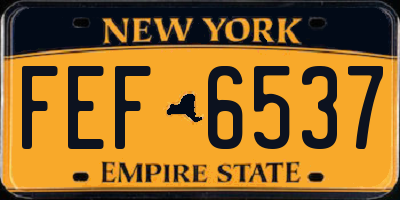 NY license plate FEF6537