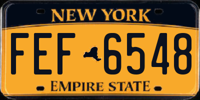 NY license plate FEF6548