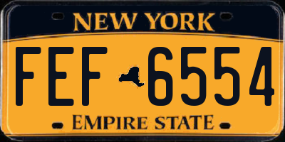 NY license plate FEF6554
