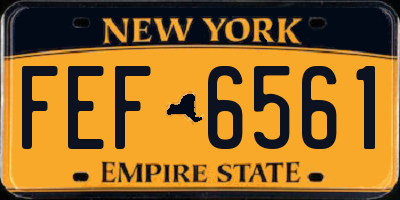 NY license plate FEF6561