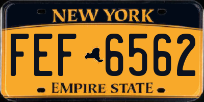 NY license plate FEF6562