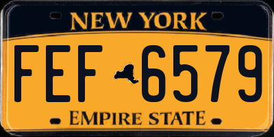 NY license plate FEF6579