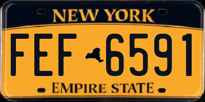 NY license plate FEF6591