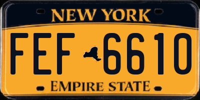 NY license plate FEF6610