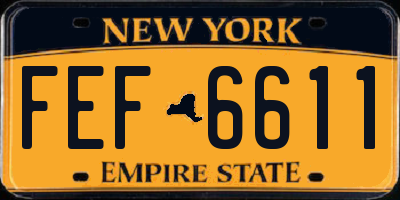 NY license plate FEF6611