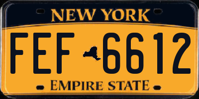 NY license plate FEF6612