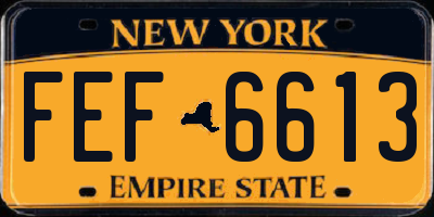 NY license plate FEF6613