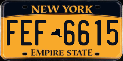 NY license plate FEF6615
