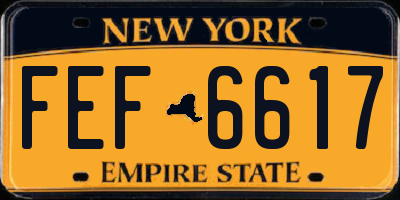 NY license plate FEF6617