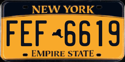 NY license plate FEF6619