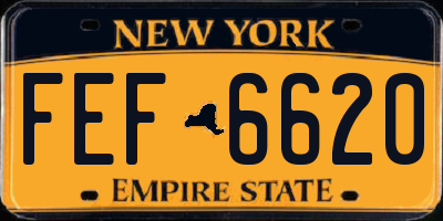 NY license plate FEF6620