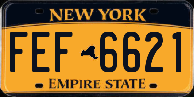 NY license plate FEF6621