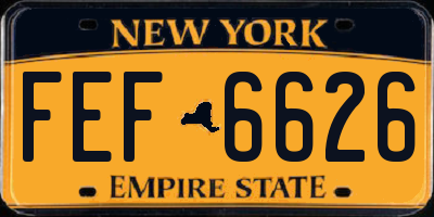 NY license plate FEF6626
