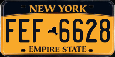 NY license plate FEF6628