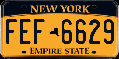 NY license plate FEF6629