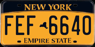 NY license plate FEF6640