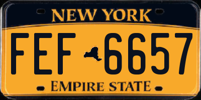 NY license plate FEF6657
