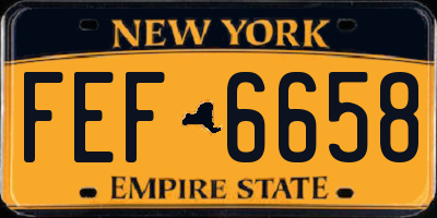 NY license plate FEF6658