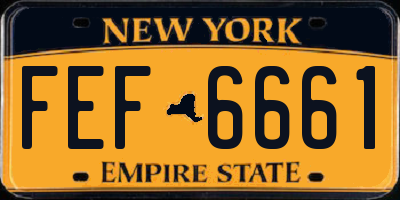 NY license plate FEF6661