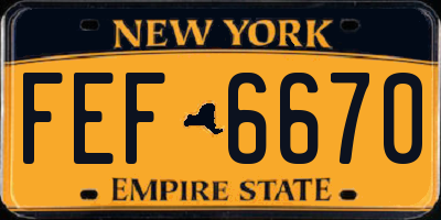 NY license plate FEF6670