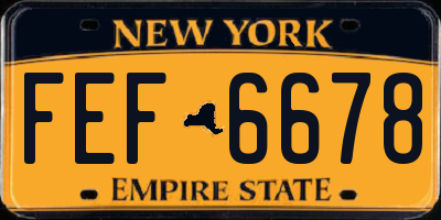 NY license plate FEF6678