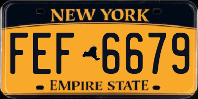 NY license plate FEF6679