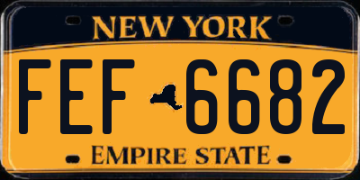NY license plate FEF6682