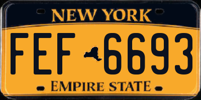 NY license plate FEF6693