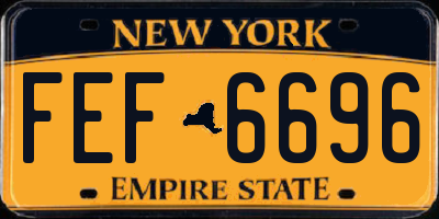 NY license plate FEF6696