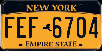 NY license plate FEF6704