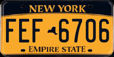 NY license plate FEF6706