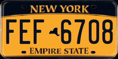 NY license plate FEF6708
