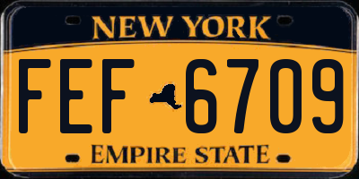 NY license plate FEF6709