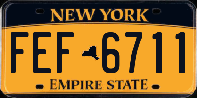 NY license plate FEF6711