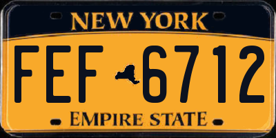 NY license plate FEF6712